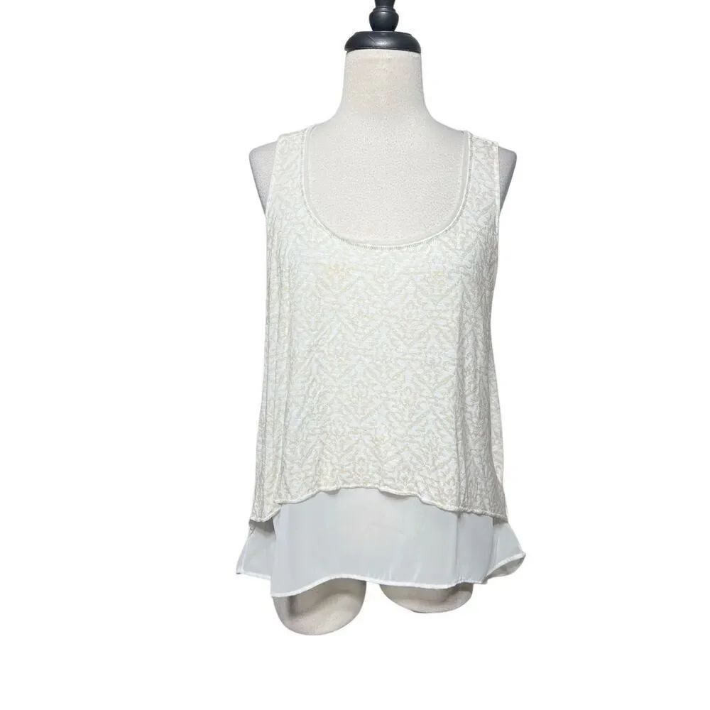 White House Black Market Sleeveless Layered A-Line Tank Blouse Small